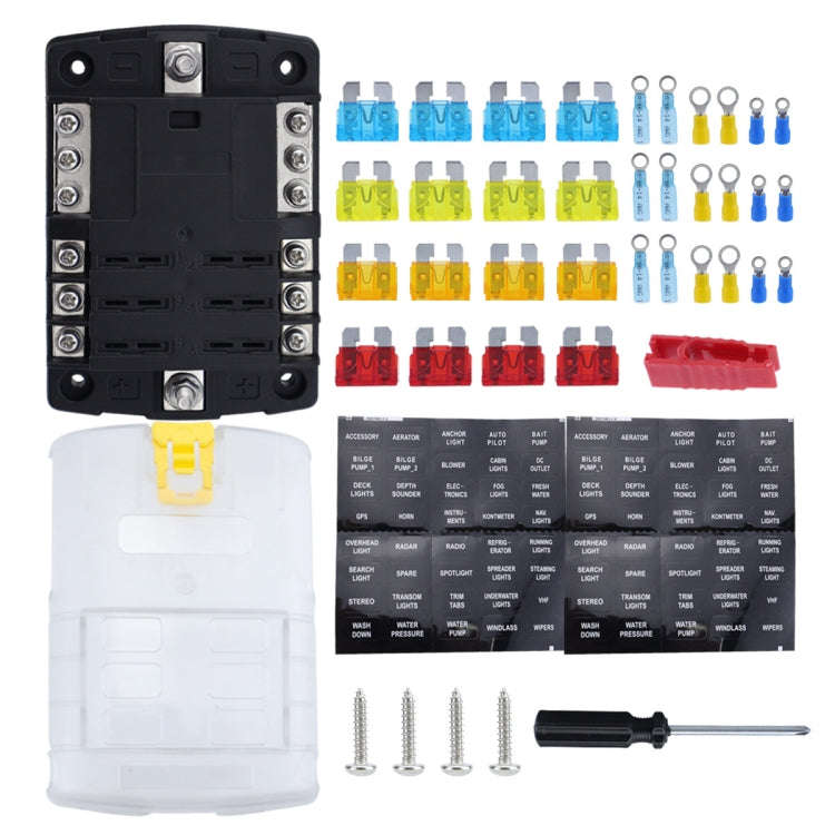 6-Way LED Indicator Fuse Box Socket For RV And Yacht, Set: Configuration 4