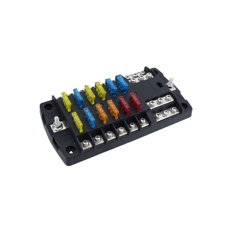 RV Yacht 12-way LED Insulated Flame-retardant Fuse Holder Box with Wire(Configuration 3)