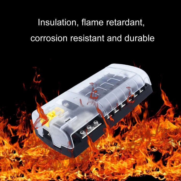 RV Yacht 12-way LED Insulated Flame-retardant Fuse Holder Box with Wire(Configuration 2)