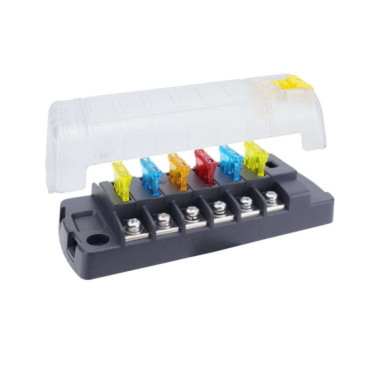 6-Way Plug-In Insulated Cover Fuse Box For Cars Yachts, Set: Enhanced Version A