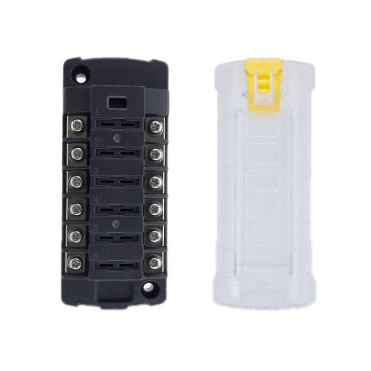 6-Way Plug-In Insulated Cover Fuse Box For Cars Yachts, Set: Enhanced Version A