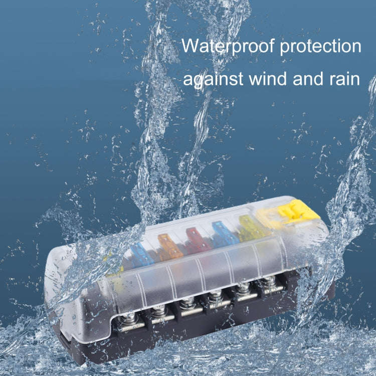 6-Way Plug-In Insulated Cover Fuse Box For Cars Yachts, Set: Enhanced Version A