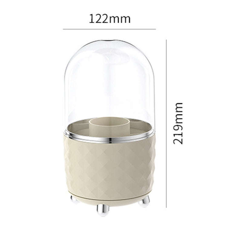 Cosmetic Organizer Large Capacity Rotatable Desktop Dustproof Storage Box(Transparent Gold)