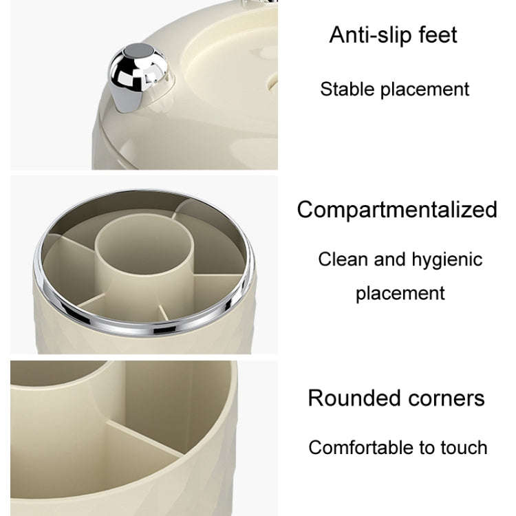 Cosmetic Organizer Large Capacity Rotatable Desktop Dustproof Storage Box(Transparent Gold)