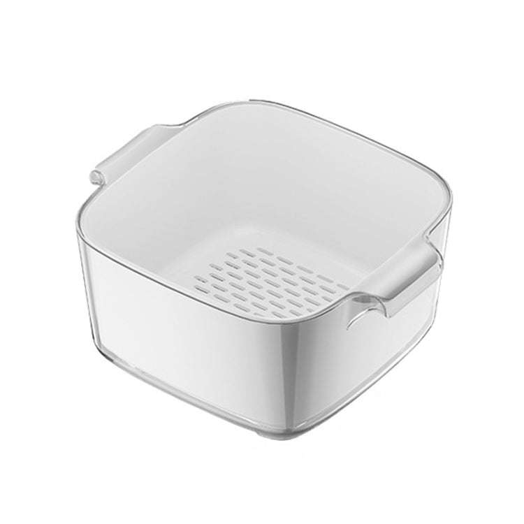 Kitchen Double Layer Drainage Basket Vegetable And Fruit Storage Rack, Style: White Small