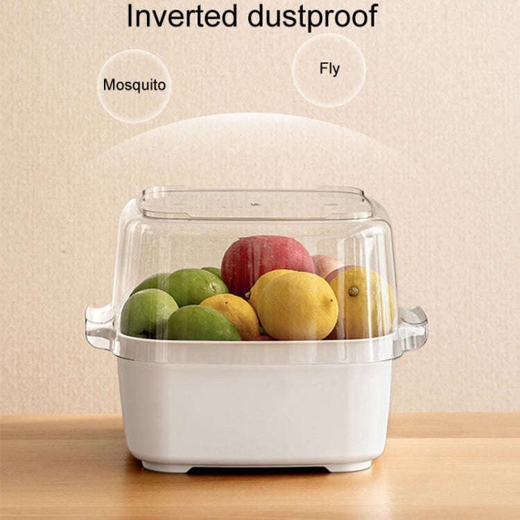 Kitchen Double Layer Drainage Basket Vegetable And Fruit Storage Rack, Style: White Large