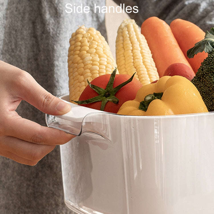 Kitchen Double Layer Drainage Basket Vegetable And Fruit Storage Rack, Style: White Large