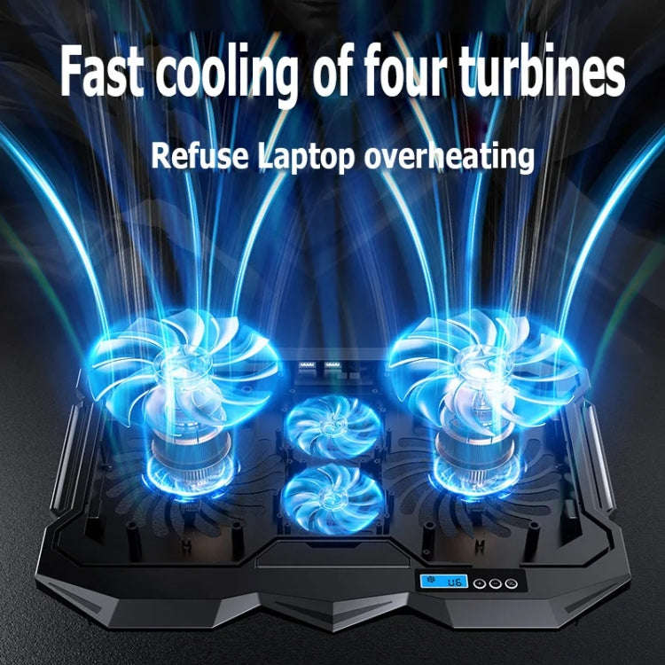 ICE COOREL K22 4-fans Adjustable Laptop Radiator Base with Atmosphere Light with Speed Regulation