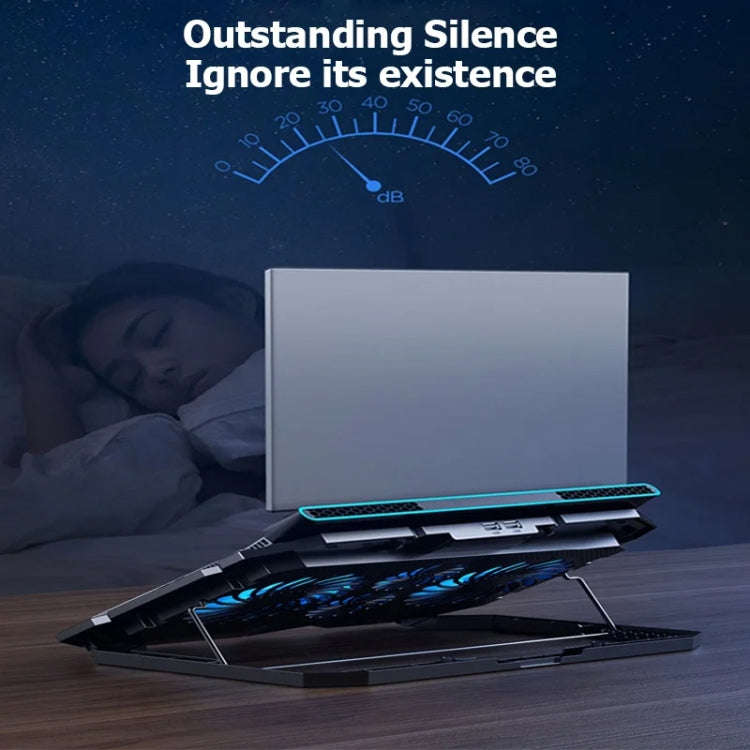 ICE COOREL K22 4-fans Adjustable Laptop Radiator Base with Atmosphere Light with Speed Regulation