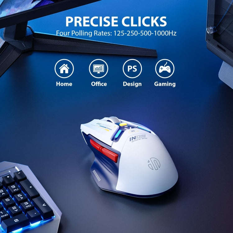 Inphic IN9 Tri-mode Wireless Bluetooth Gaming Office Computer Mouse(White Silent Edition)