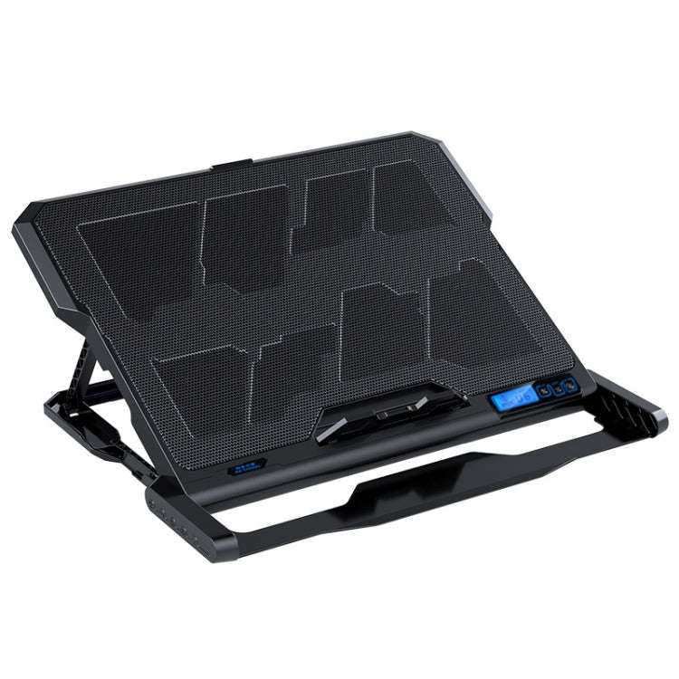 ICE COOREL K6 6-fans Adjustable LCD Display Laptop Stand Radiator(Black)