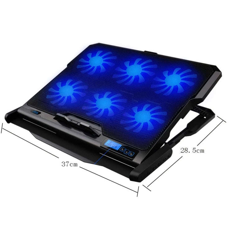 ICE COOREL K6 6-fans Adjustable LCD Display Laptop Stand Radiator(Black)