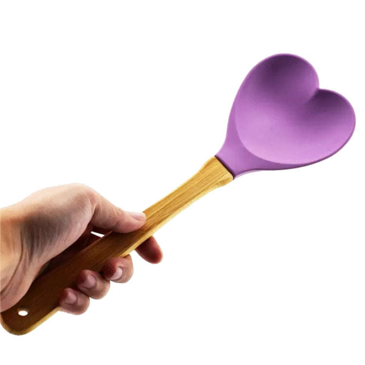 High Temperature Resistant Nonstick Heart Shaped Silicone Spatula Spoon Kitchen Baking Tools(Green)