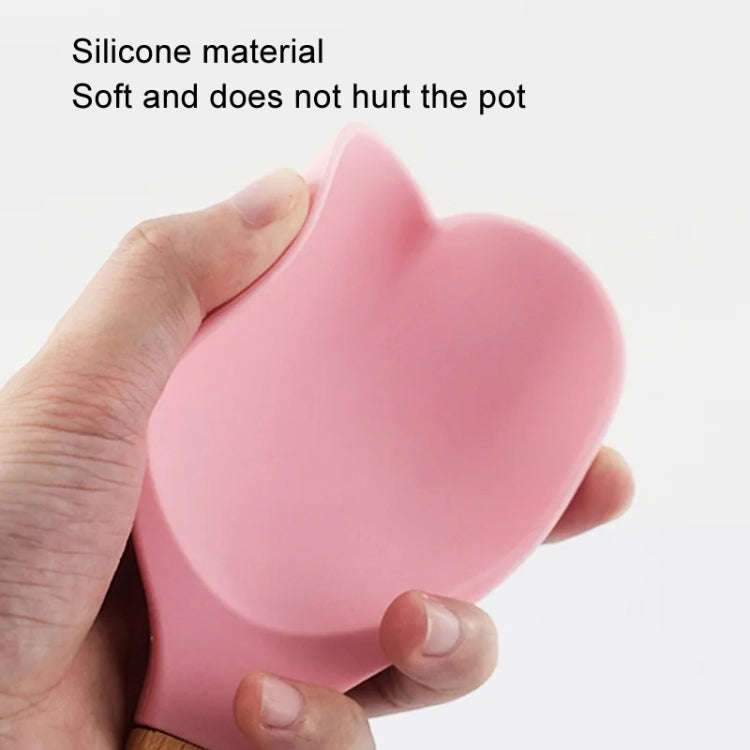 High Temperature Resistant Nonstick Heart Shaped Silicone Spatula Spoon Kitchen Baking Tools(Green)