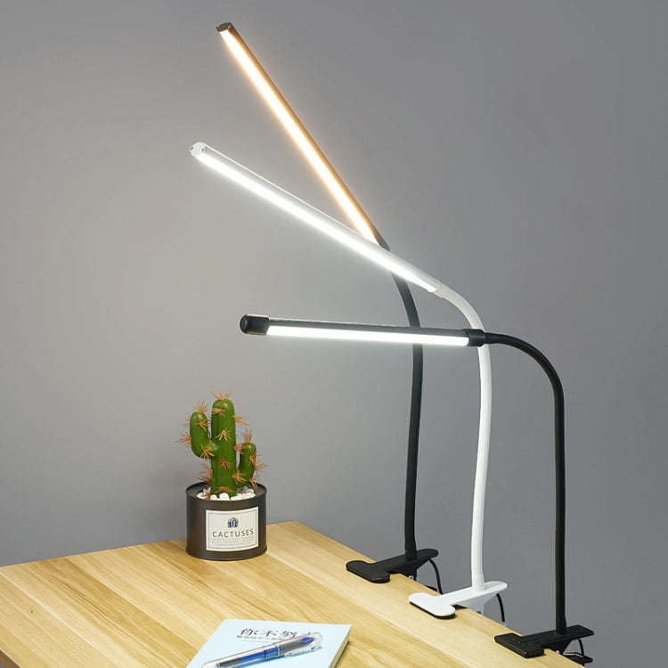 LED Table Lamp With Clamp & Flexible Gooseneck USB Reading Light Bedside Lamp, Spec: 4 Buttons Di...