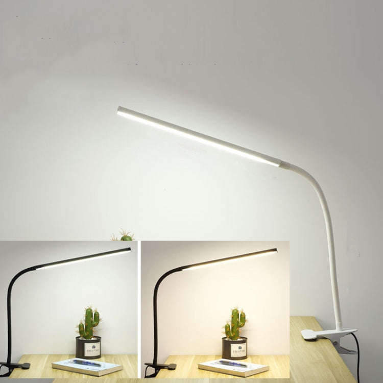 LED Table Lamp With Clamp & Flexible Gooseneck USB Reading Light Bedside Lamp, Spec: 4 Buttons Di...