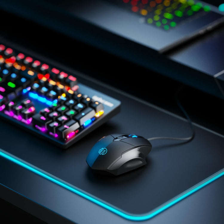 Inphic PW1H Wired Silent Illuminated Computer Gaming 6-Button Mouse(Black)