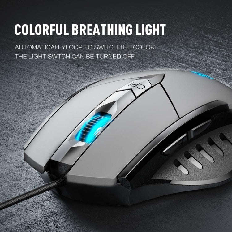 Inphic PW1H Wired Silent Illuminated Computer Gaming 6-Button Mouse(Black)