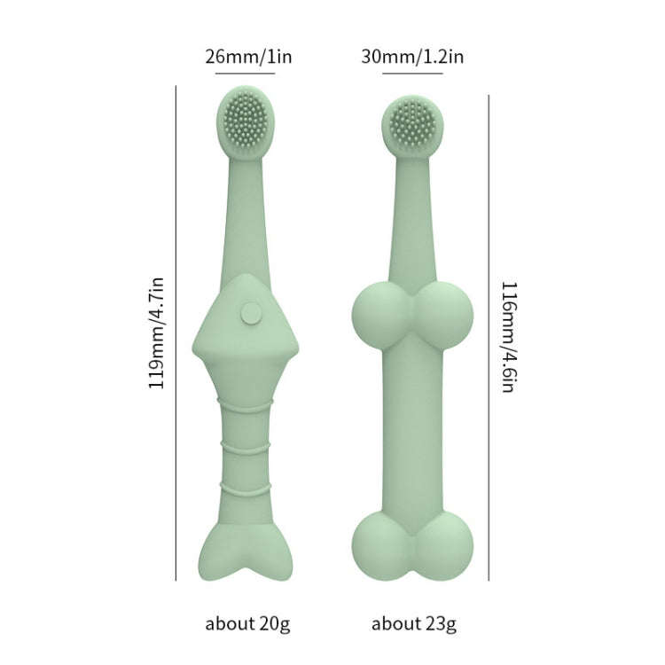 2pcs / Set Cats And Dogs Silicone Toothbrush Pet Oral Cleaning Care Tool(Blue)