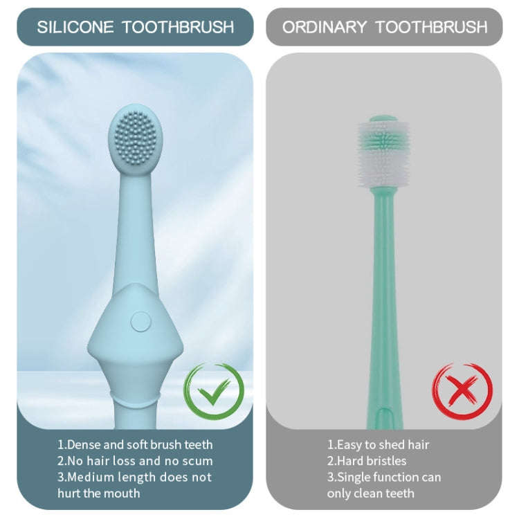 2pcs / Set Cats And Dogs Silicone Toothbrush Pet Oral Cleaning Care Tool(Blue)