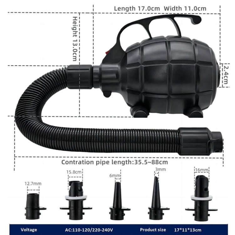 Electric Air Pump Household Inflatable Pump 600W High Power Electric Inflator, Plug: EU Plug