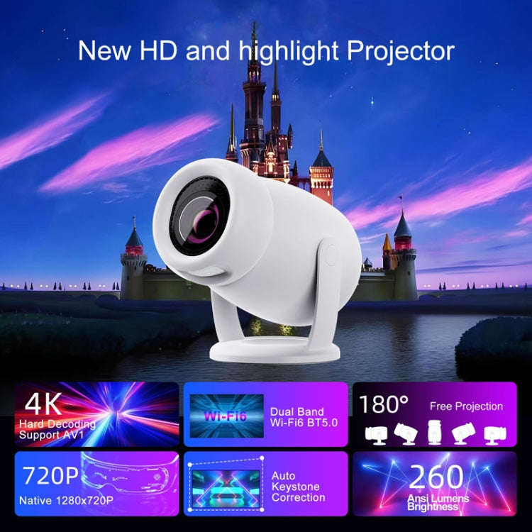 HY400 Android 12.0 System Intelligent Projector Portable Family Projector AU Plug