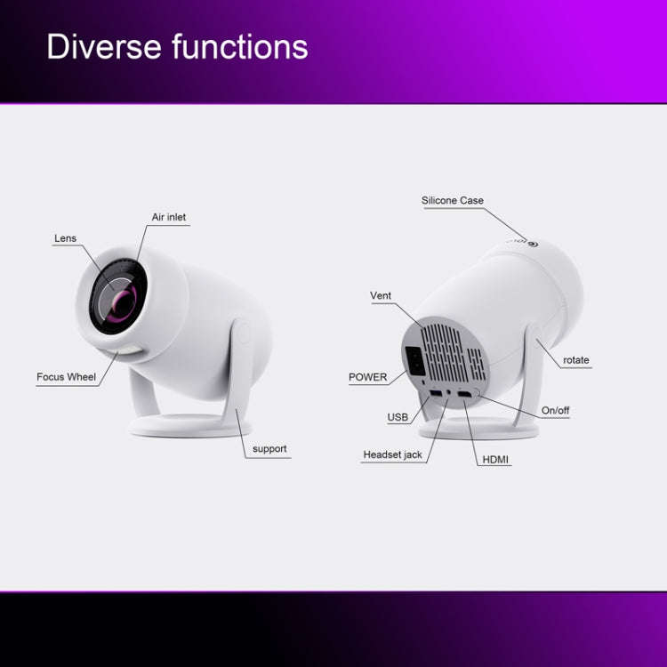 HY400 Android 12.0 System Intelligent Projector Portable Family Projector AU Plug