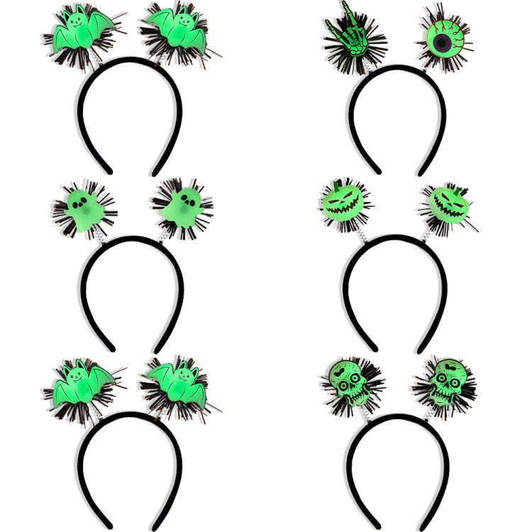 Halloween Horror Hair Accessories Luminous Headband Party Luminous Props, Color: Pumpkin