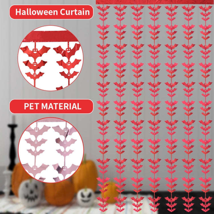 Halloween Decorative Bat String Flag Door Curtain Party Scene Layout Props(Gold)
