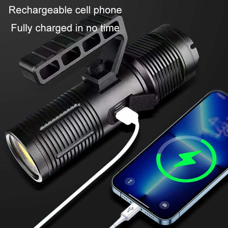 XHP160 Telescopic Zoom Searchlight Double-head Portable Outdoor Patrol LED Digital Flashlight