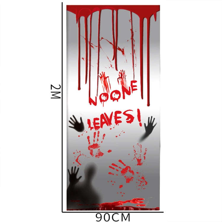 2m x 90cm Halloween Bloody Handprint Stickers without Glue Party Decoration Door Stickers