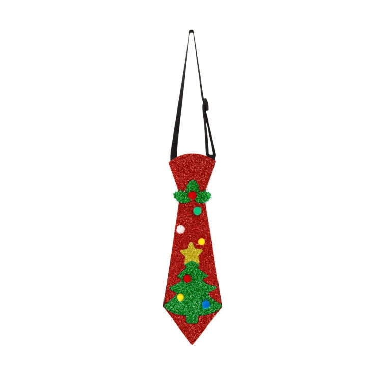 Christmas Children Cartoon Ties Holiday Party Performance Costume Props, Color: Red Christmas Tree