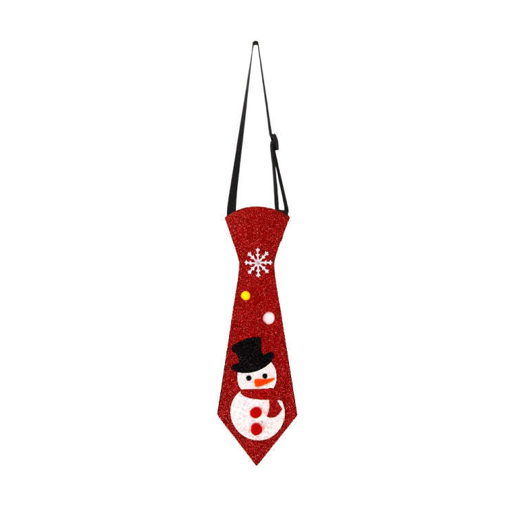 Christmas Children Cartoon Ties Holiday Party Performance Costume Props, Color: Red Snowman
