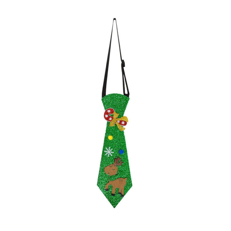 Christmas Children Cartoon Ties Holiday Party Performance Costume Props, Color: Green Elk
