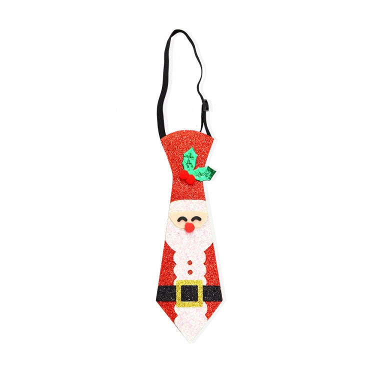Christmas Children Cartoon Ties Holiday Party Performance Costume Props, Color: Santa Berry