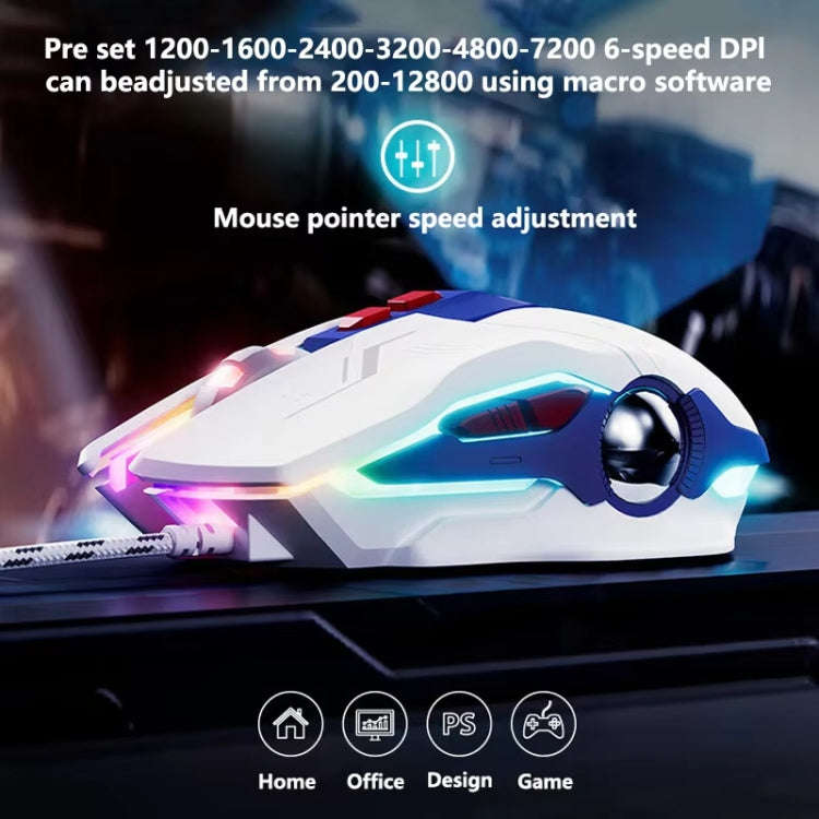 Inphic W9P Glowing Computer Gaming Wired Mouse(Sound Version)