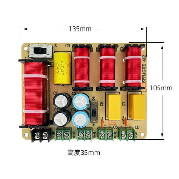 SPRAGUE-412 Two High One Medium One Low 4-Way Speaker Crossover Audio Modification Divider