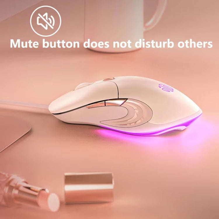 Inphic B8 Mute Light Emitting Wired Mice Home Office Gaming Computer Mouse(Milk Tea Color)