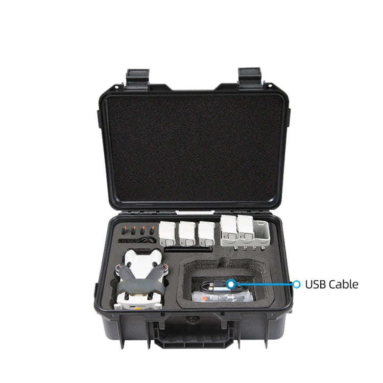 For DJI Mini 4 Pro Drone Suitcase Explosion-proof Box Compatible with RC 2 & RC-N2(Black)