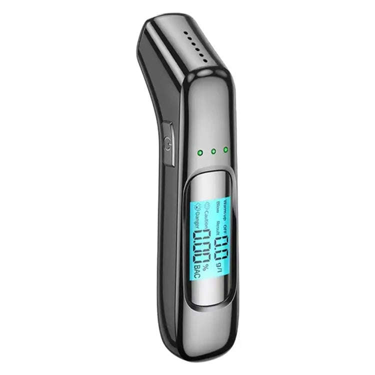 High-Precision Portable Alcohol Tester Rechargeable Breathalyzer With LCD Display(Black)
