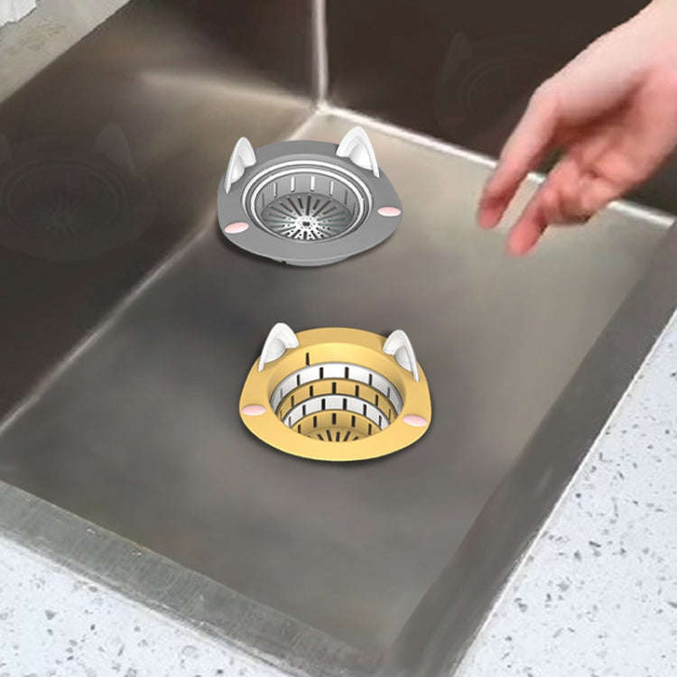 Household Kitchen Sink Residue Strainer Foldable Anti Clogging Floor Drain Filter(Yellow)