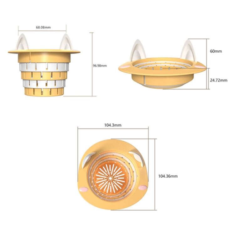 Household Kitchen Sink Residue Strainer Foldable Anti Clogging Floor Drain Filter(Yellow)