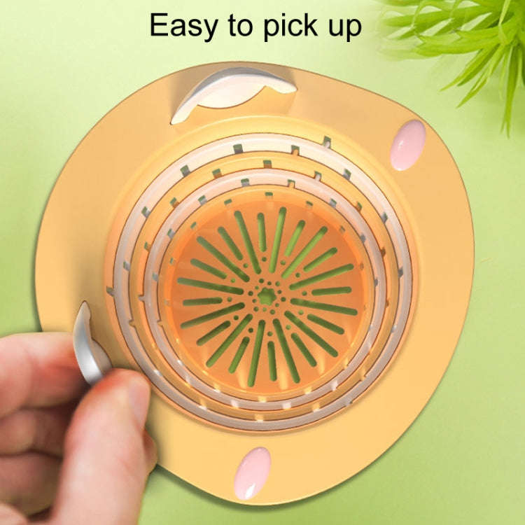 Household Kitchen Sink Residue Strainer Foldable Anti Clogging Floor Drain Filter(Yellow)