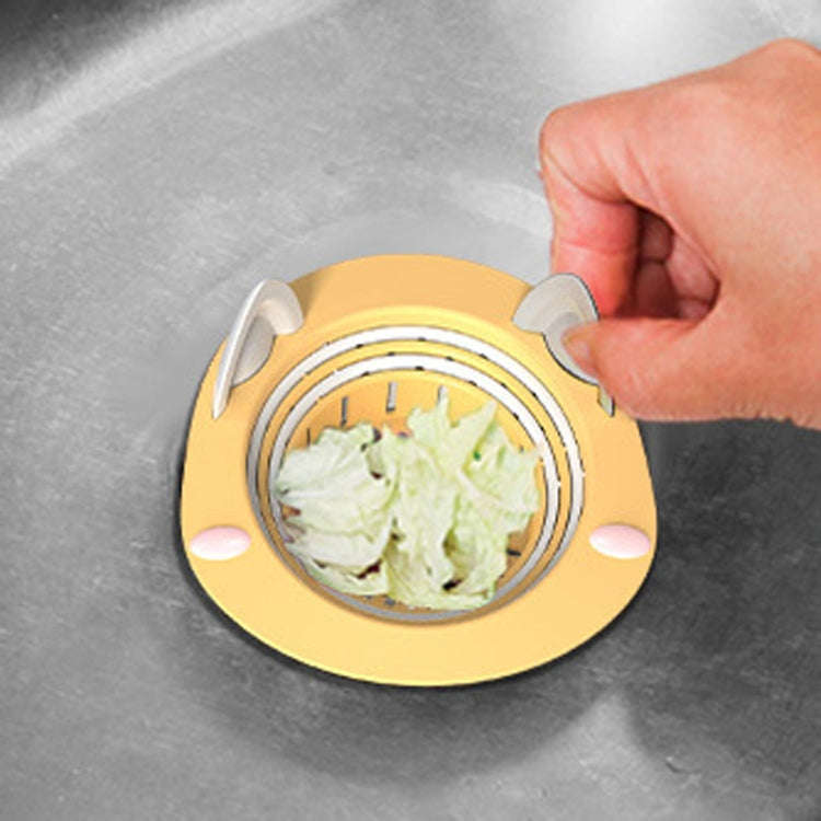 Household Kitchen Sink Residue Strainer Foldable Anti Clogging Floor Drain Filter(Yellow)