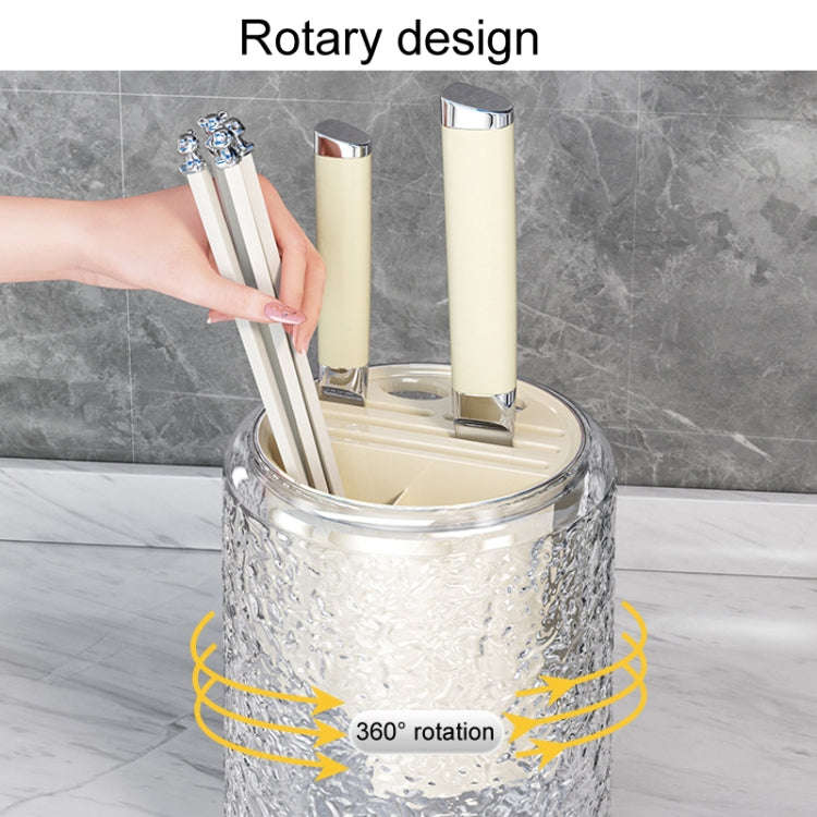 Kitchen Swivel Shelf Multifunctional Household Knife And Chopsticks Storage Rack(Transparent Gray)