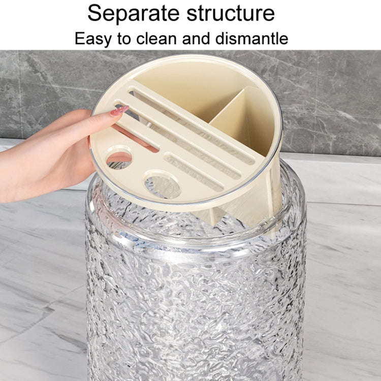 Kitchen Swivel Shelf Multifunctional Household Knife And Chopsticks Storage Rack(Transparent Gray)