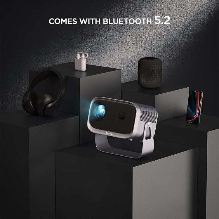 Android 4K HD Version Portable Mini Projector Smart Home Theater(EU Plug)