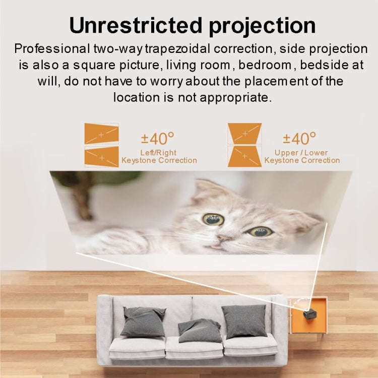 Android 4K HD Version Portable Mini Projector Smart Home Theater(EU Plug)
