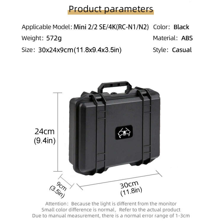 For DJI Mini 4K / Mini 2 SE / Mini 2 Suitcase Explosion-Proof Box Compatible With RC-N1 / N2(Black)