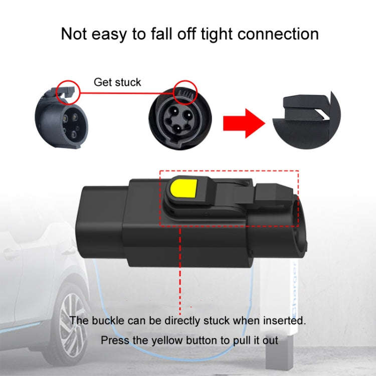 TYPE2-TYPE1 New Energy Vehicle Charging Station Adapter(Black)
